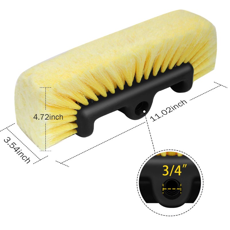 MOFEEZ 10" Car Wash Brush with Soft Detailing Bristle, Flow-Thru Dip Brush for Car Boat RV Camper Truck Washing - Image 5